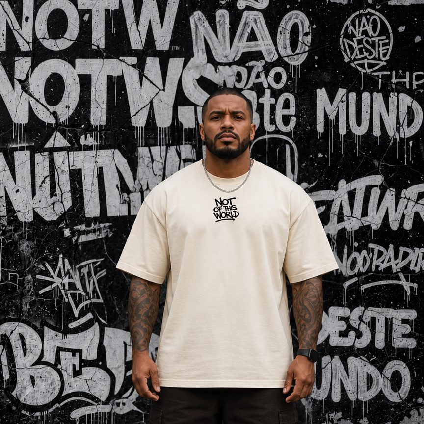 Camiseta preta NOTW com estampa da cruz drip nas costas