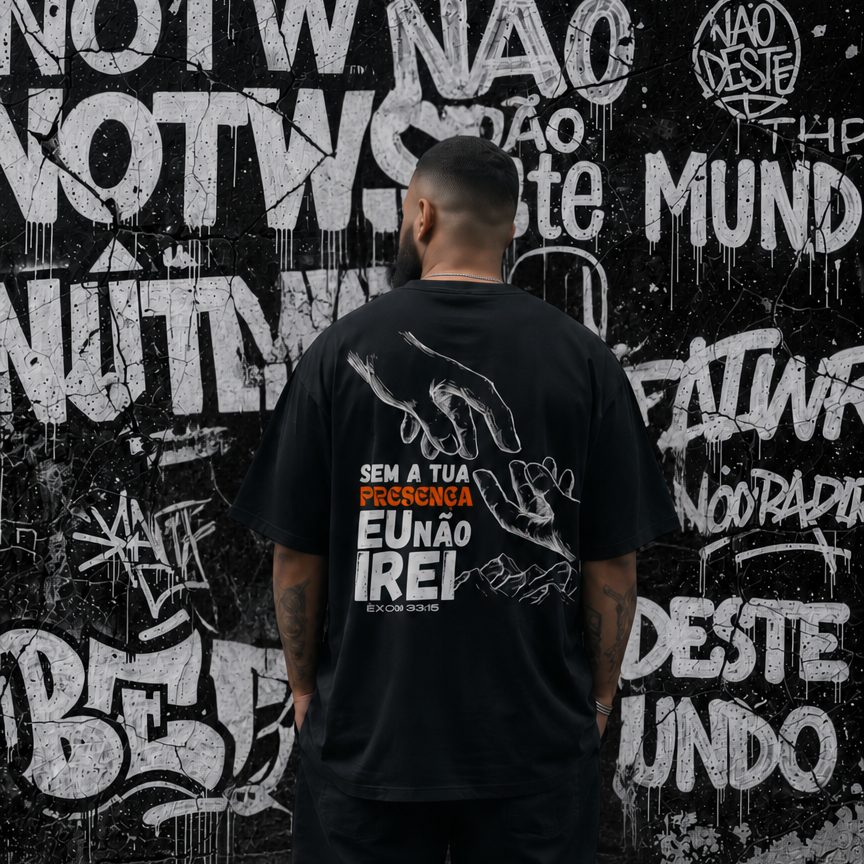 Camiseta Oversized — Exodo 33:15 - Preta