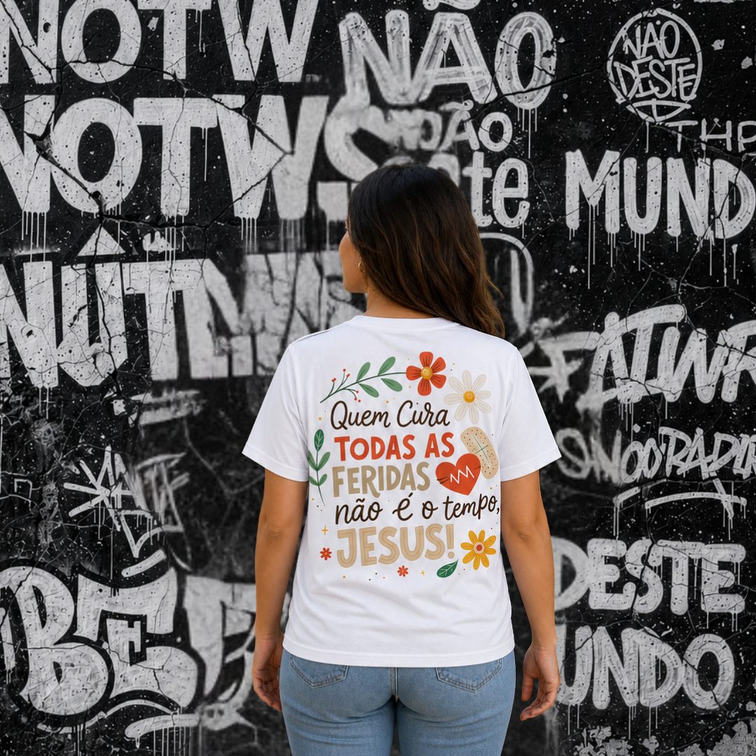 Camisa - Deus cura - Branca